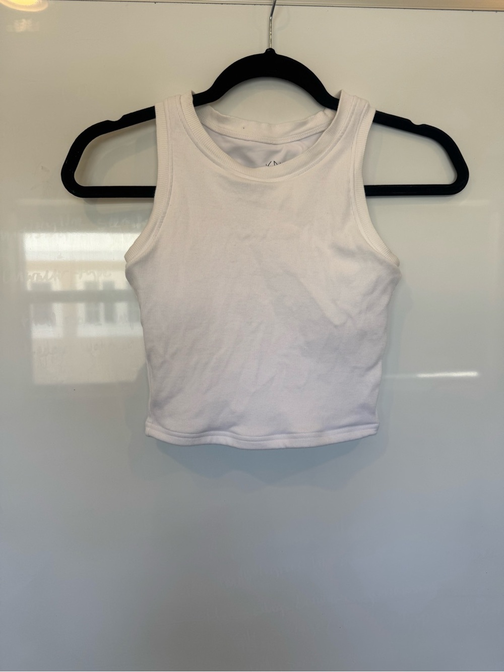 Klassy Network White Ribbed Tank Crop Top